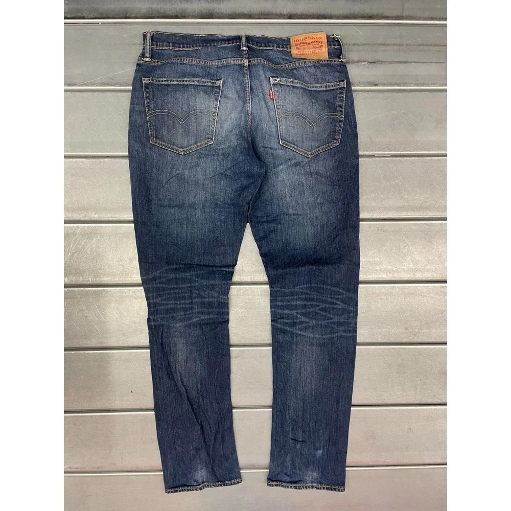 Levis 511 Jeans Mens 36X32 Blue Medium Dark‎ Wash Denim Slim Straight Fit Faded